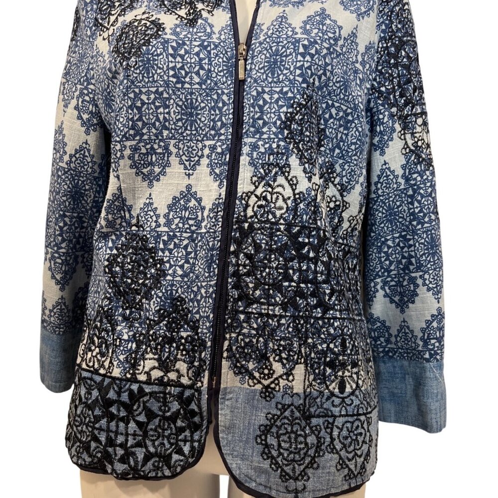 COLDWATER CREEK Blue jacket with zipper Women 10